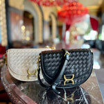 Alise Black Woven Crossbody Purse