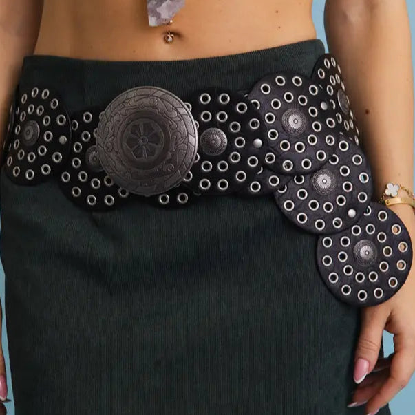 Black BoHo Circle Belt