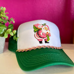 Vintage Pink Santa Trucker Hat