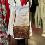 Laredo Brown Tooled Purse