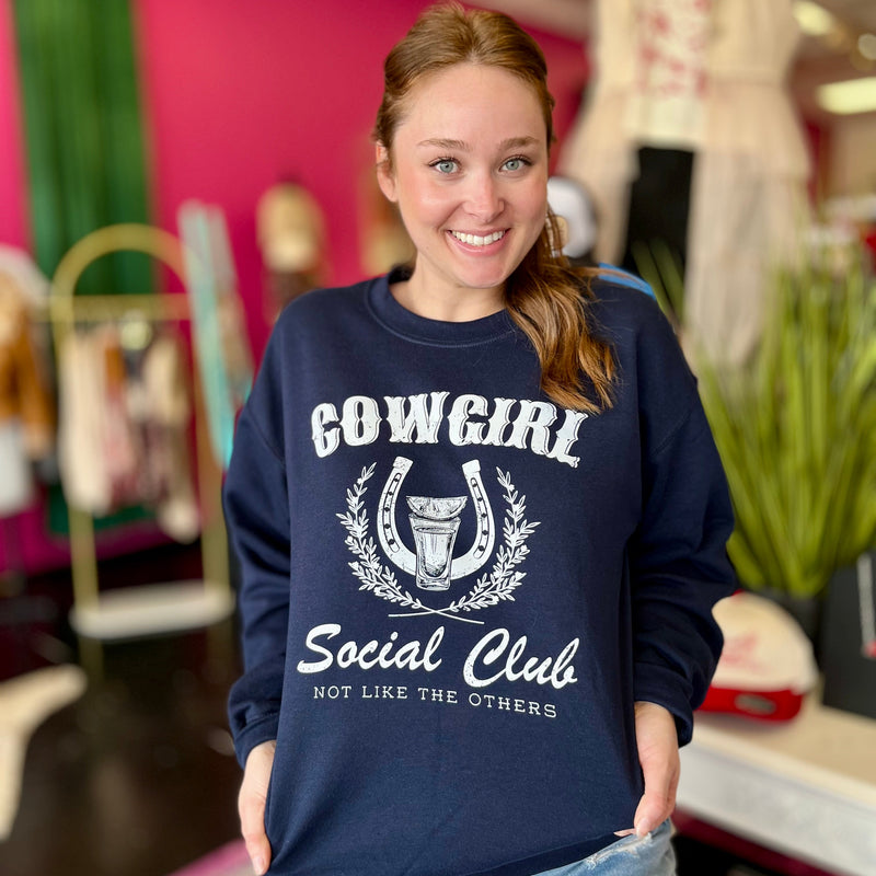 Cowgirl Social Club Navy Sweatshirt