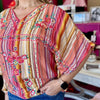 Multi Color Aztec Striped Poncho