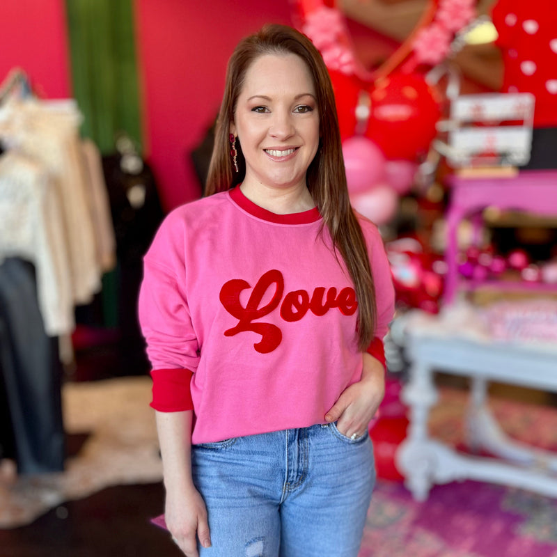 Red & Pink Love Sweatshirt