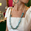 Fab Turq Disk & White 26" Necklace