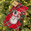 Snowman Patch Red Tartan Towel