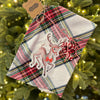 Reindeer White Tartan Plaid Towel