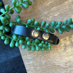 Black Equestrian Bit Leather Bracelet