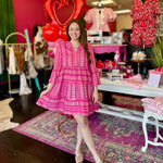 Selden Pink Jacquard Dress