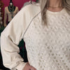 Taupe Crochet Front Sweatshirt