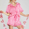 Pink Striped Pajama Set