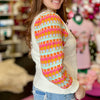 Ivory & Striped Sleeve Sweater