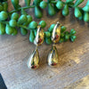 Gold Double Bubble Teardrop Earring