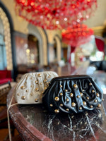 Carey Black Studded Clutch