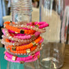 Neon Pink & Orange Bracelet Set