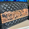 Hico Black Quilted Fringe Purse