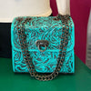 Stockyard Turquoise Tooled Chain Purse