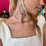 Taos White & Navajo Pearl 14" Necklace