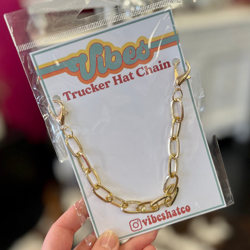 Gold Lg Paperclip Trucker Hat Chain