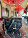 Alise Black Woven Crossbody Purse