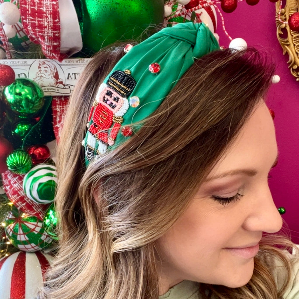 Green Nutcracker Knot Headband