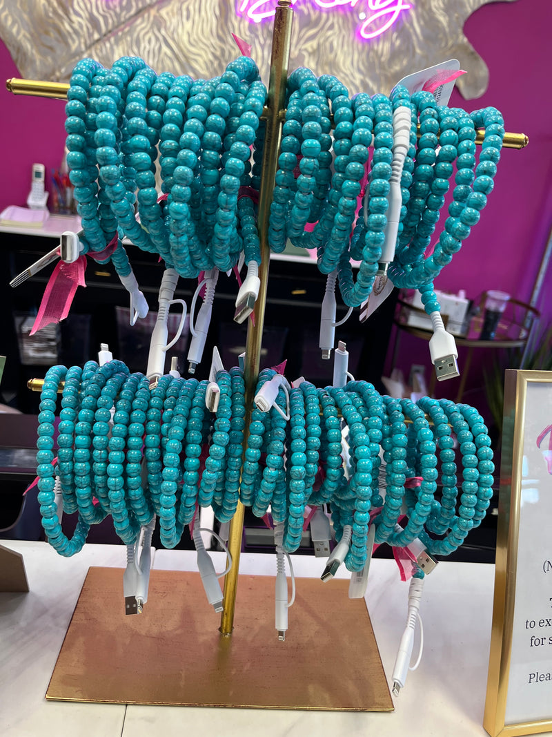 Turquoise Beaded Phone Charger