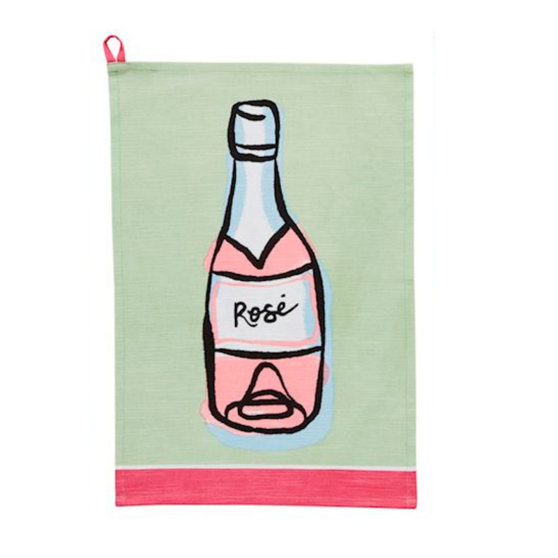 Rose' Bottle Cotton Cocktail Towel