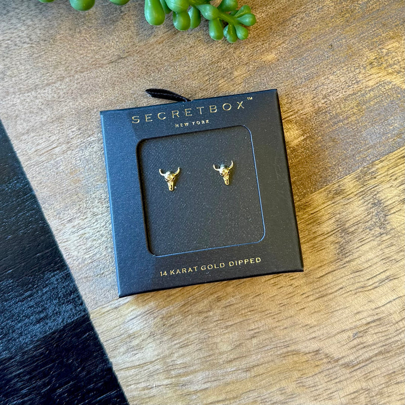 Gold Mini Skull Stud Earrings