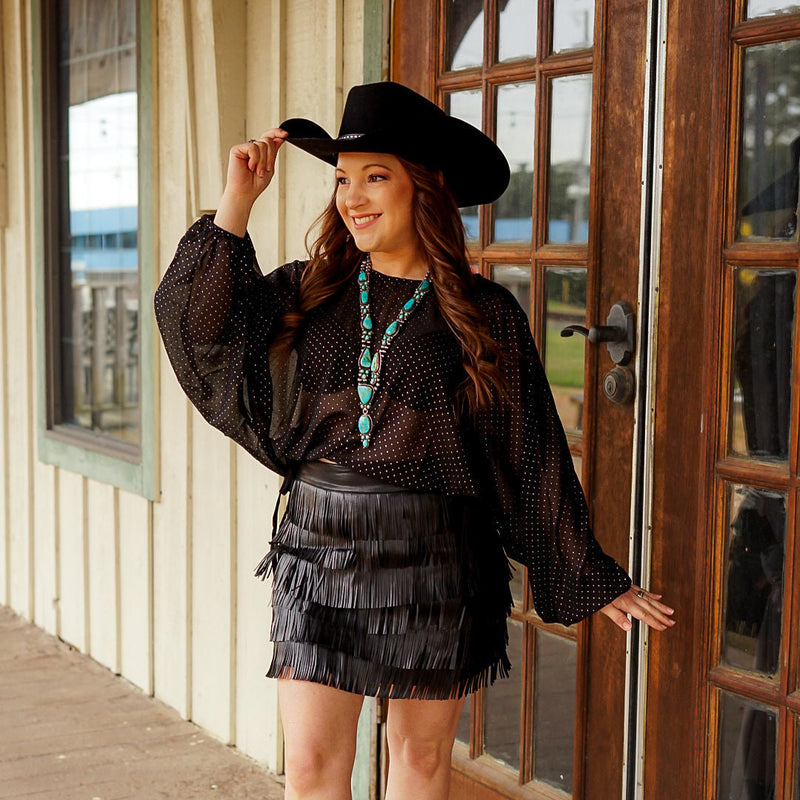 All About Fringe Black Skirt