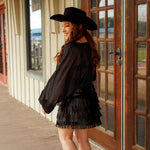 All About Fringe Black Skirt