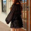 Black Mini Crystal Shear Top