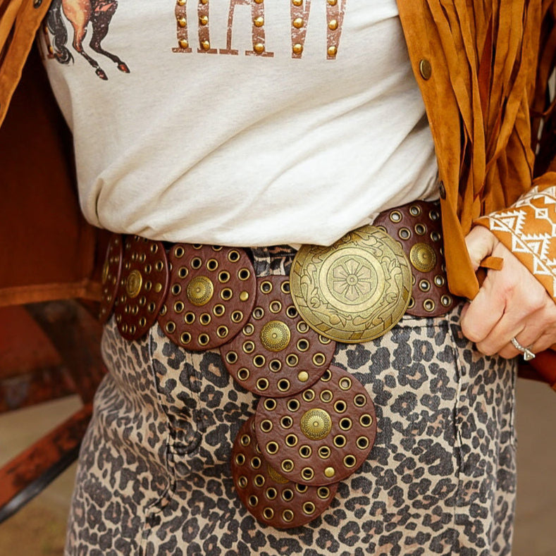 Brown BoHo Circle Belt