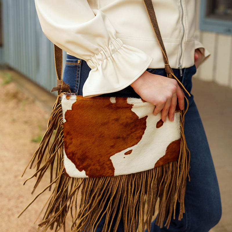 Maxine Brown Cowhide Purse