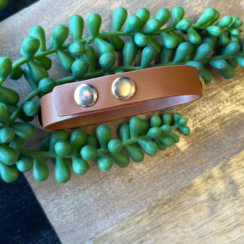 Brown Equestrian Bit Leather Bracelet