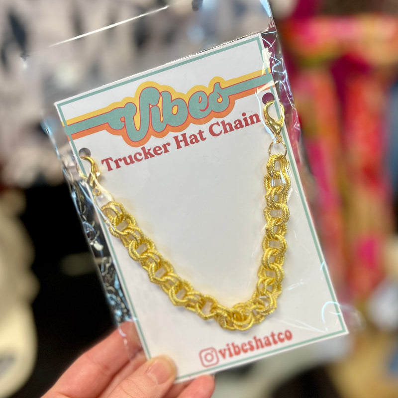 Gold Texture Double Circle Trucker Hat Chain