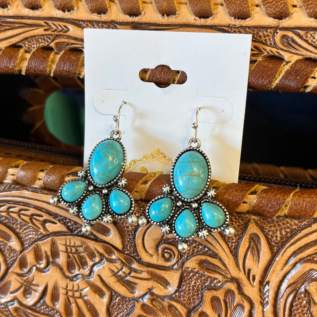 Turquoise 4 Stone Small Dangle Earring