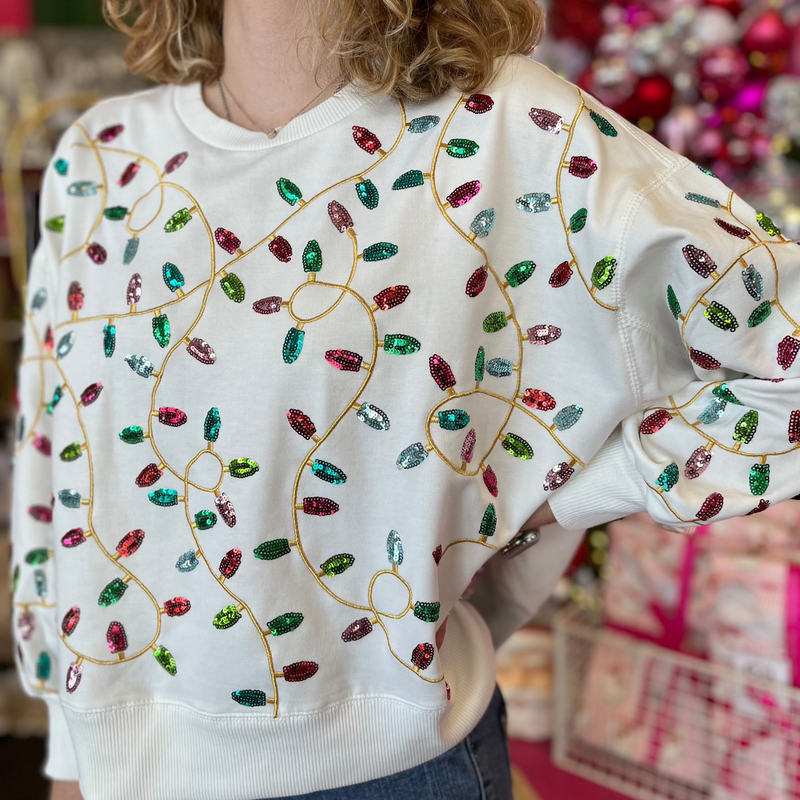 Christmas Lights Sequin Sweatshirt