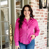 Plus Abby Magenta Suede Button Up Top