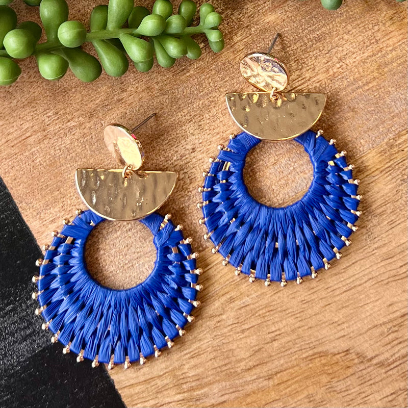 Vacay Vibes Royal Blue & Gold Earring