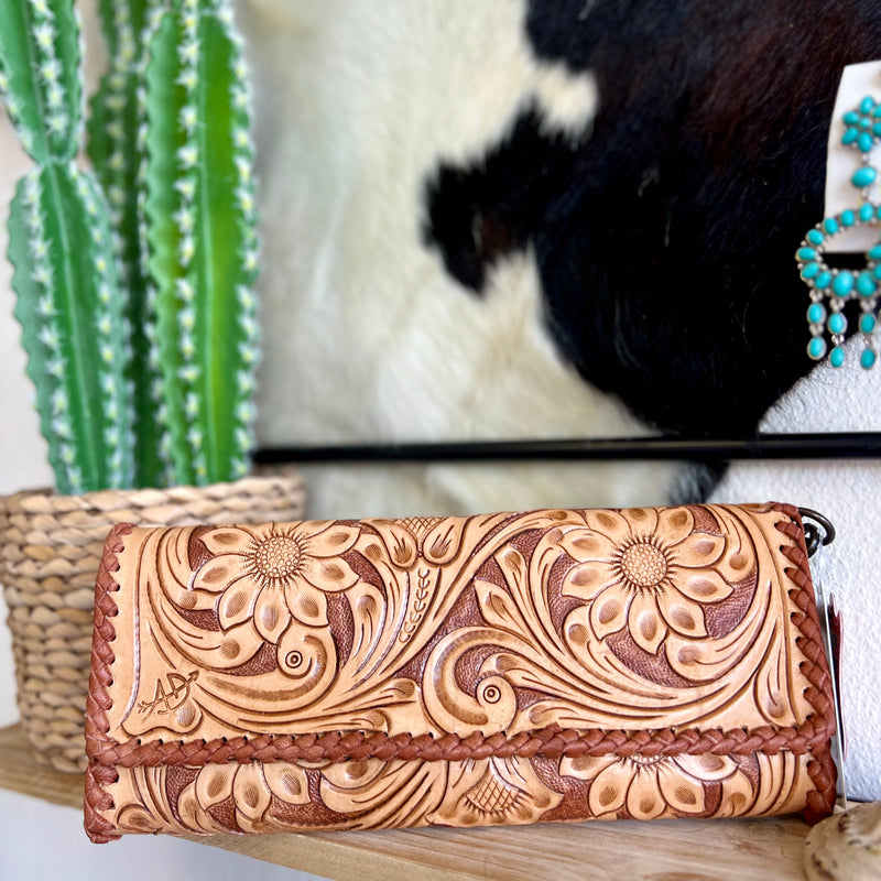 Angelo Tan Tooled Clutch