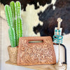 Austin Brown Leather Top Handle Purse