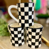 Small Black & White Check Bistro Mug