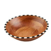 Large Wood & Checkered Bowl