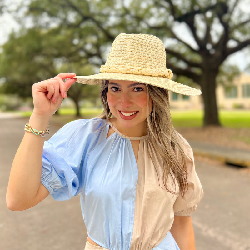 Natural Braided Straw Fedora