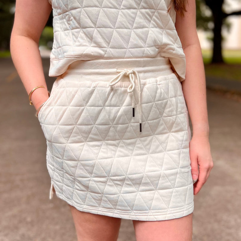 Cream Textured Skirt