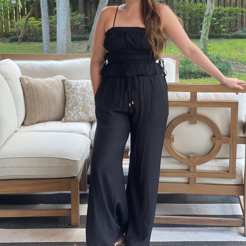 Black Breezy Flowy Pants