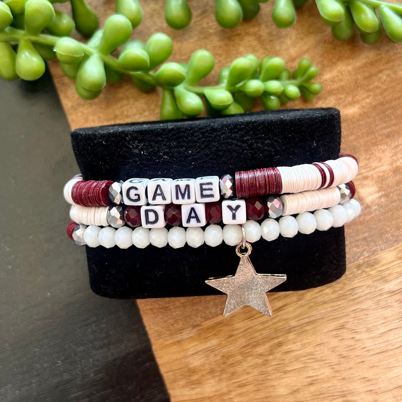 Maroon Gameday Bracelet Set