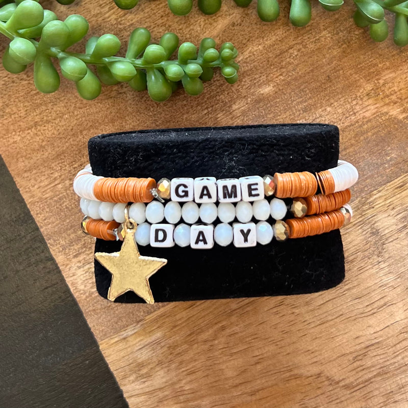 Burnt Orange Gameday Bracelet Set