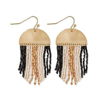 IA Claudia Short Black Dangle Beaded Earrings