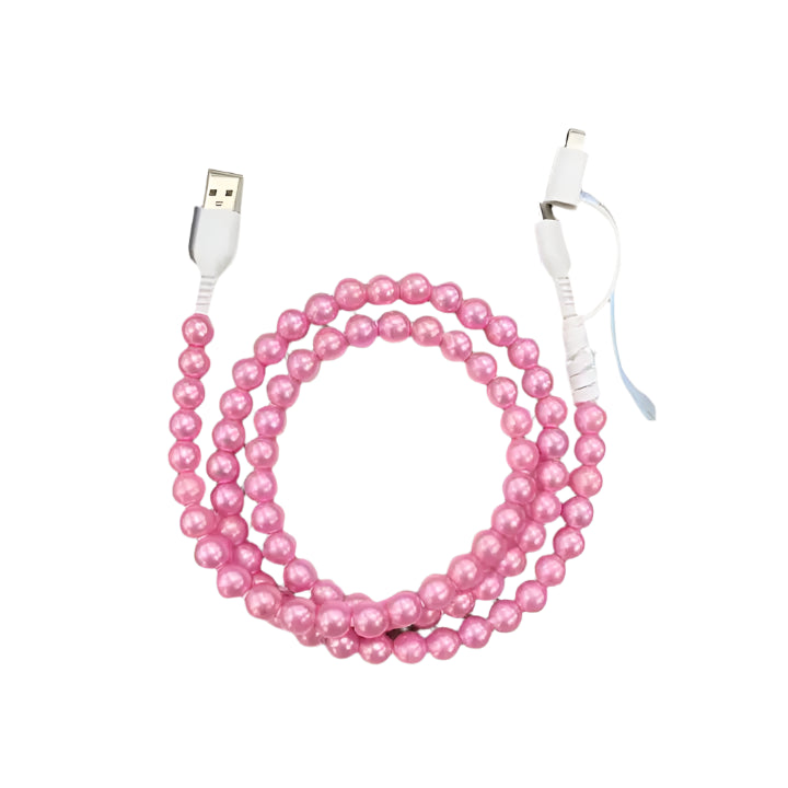 Pink Pearl Phone Charger