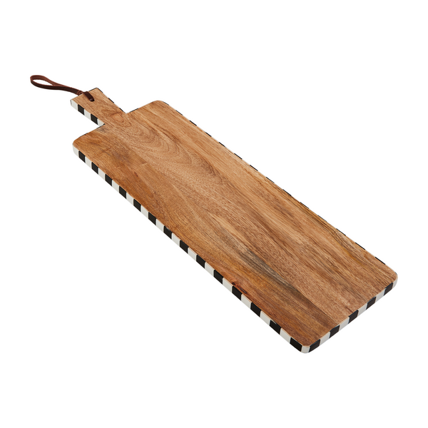 Wood & Checkered Long Bistro Board